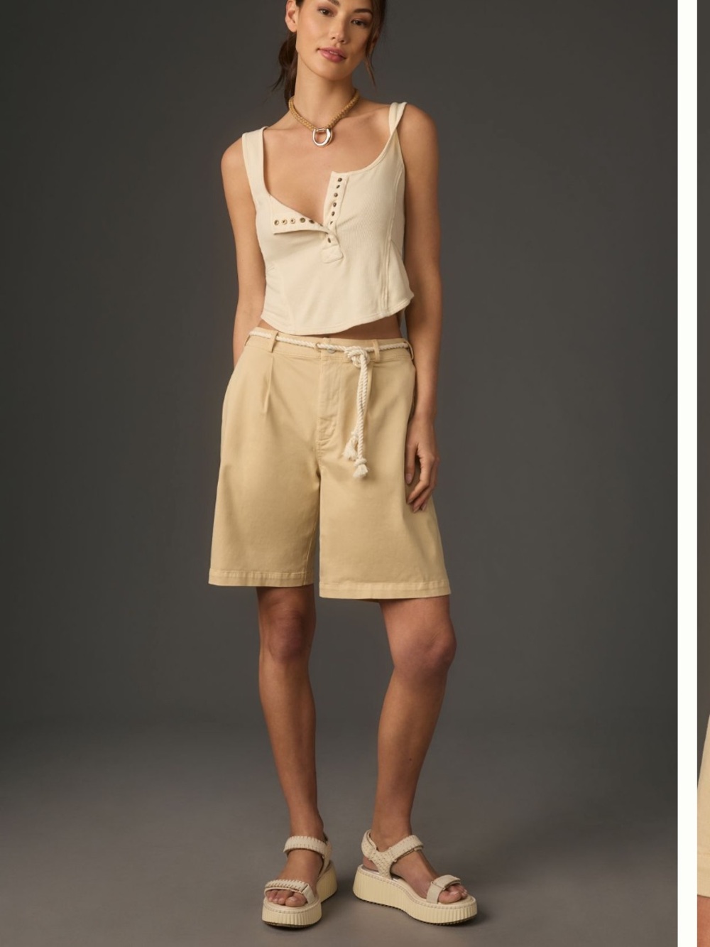 NWT Pilcro Beige High-Rise Shorts